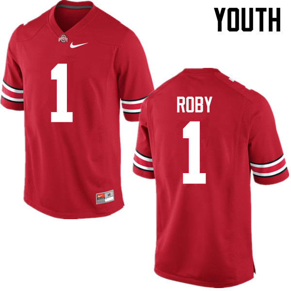 Ohio State Buckeyes Bradley Roby Youth #1 Red Game Stitched College Football Jersey